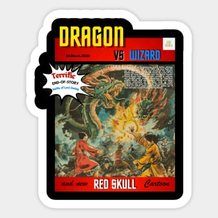 Dragon vs Wizard Sticker